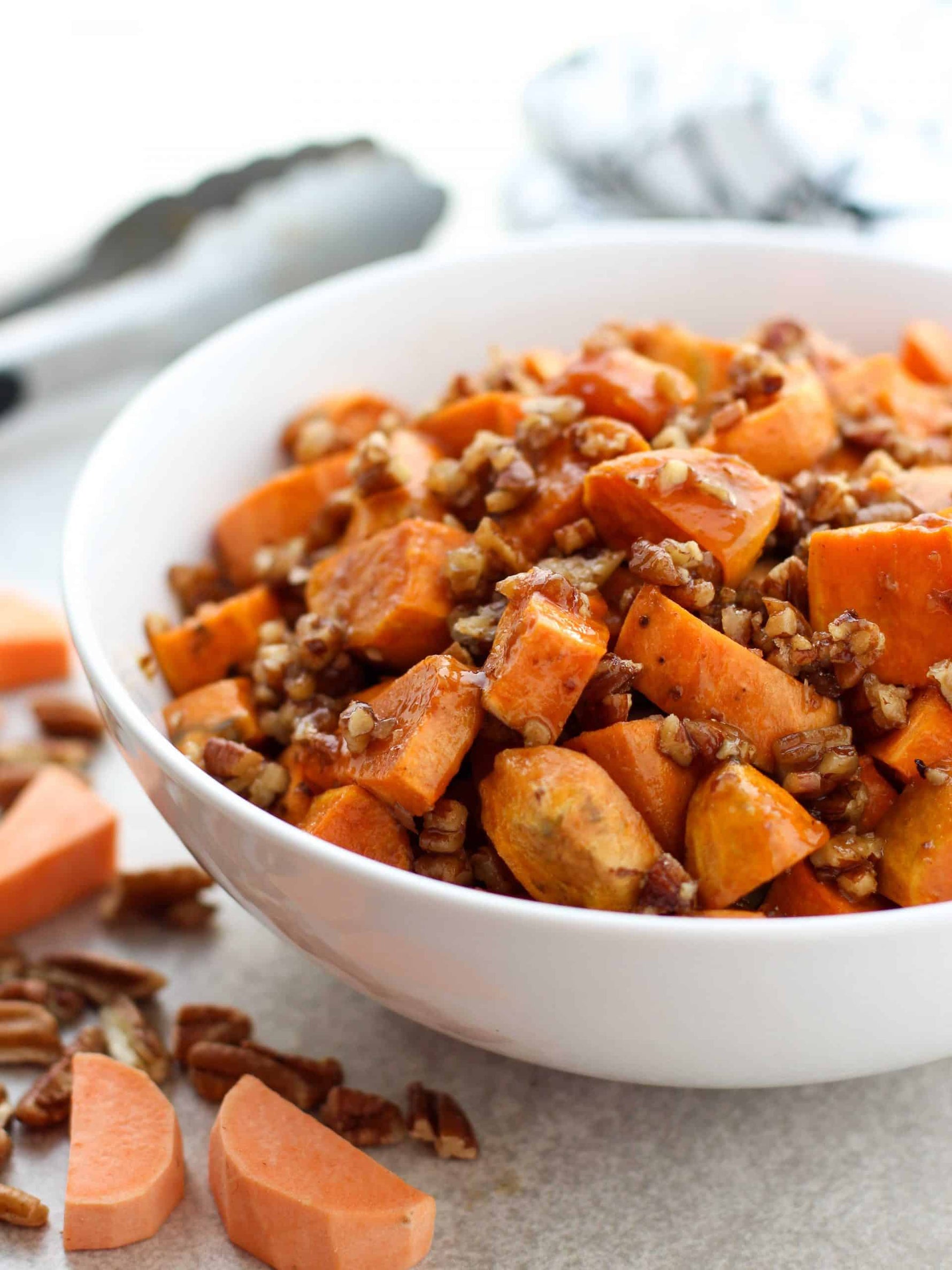 Charleston Gold Brown Rice with Roasted Sweet Potatoes & Maple Pecan Sauce