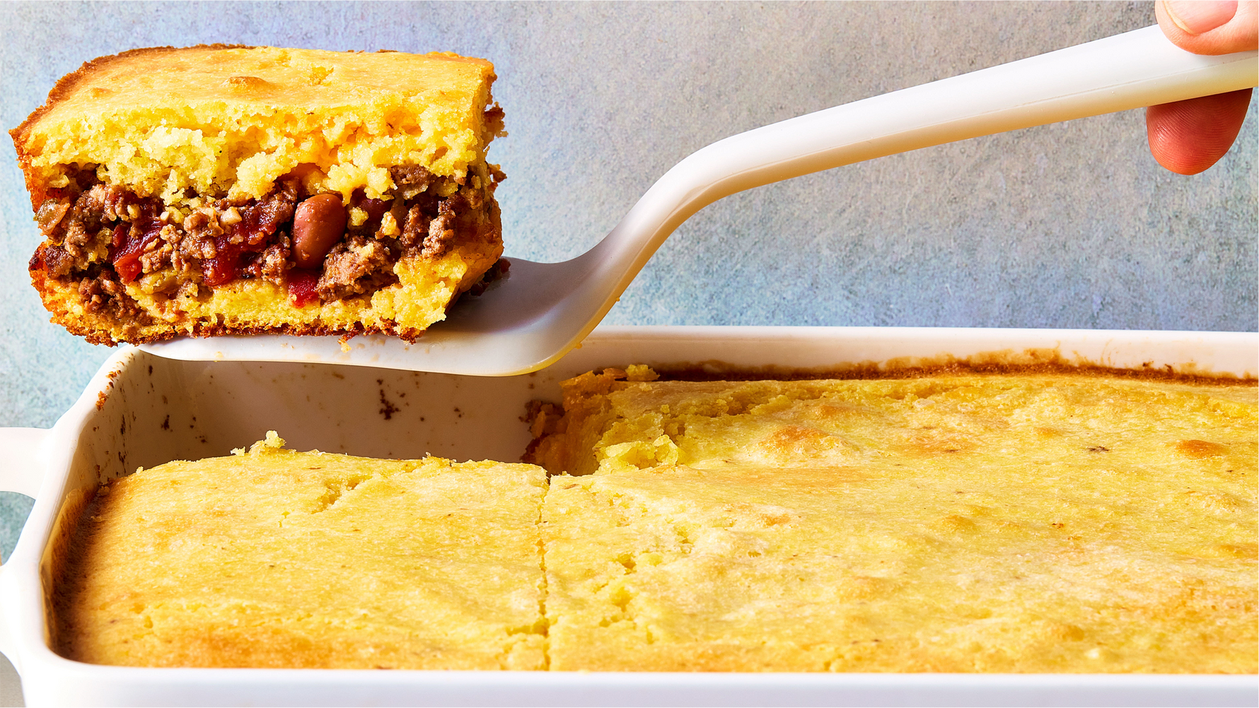 Chili Stuffed Cornbread