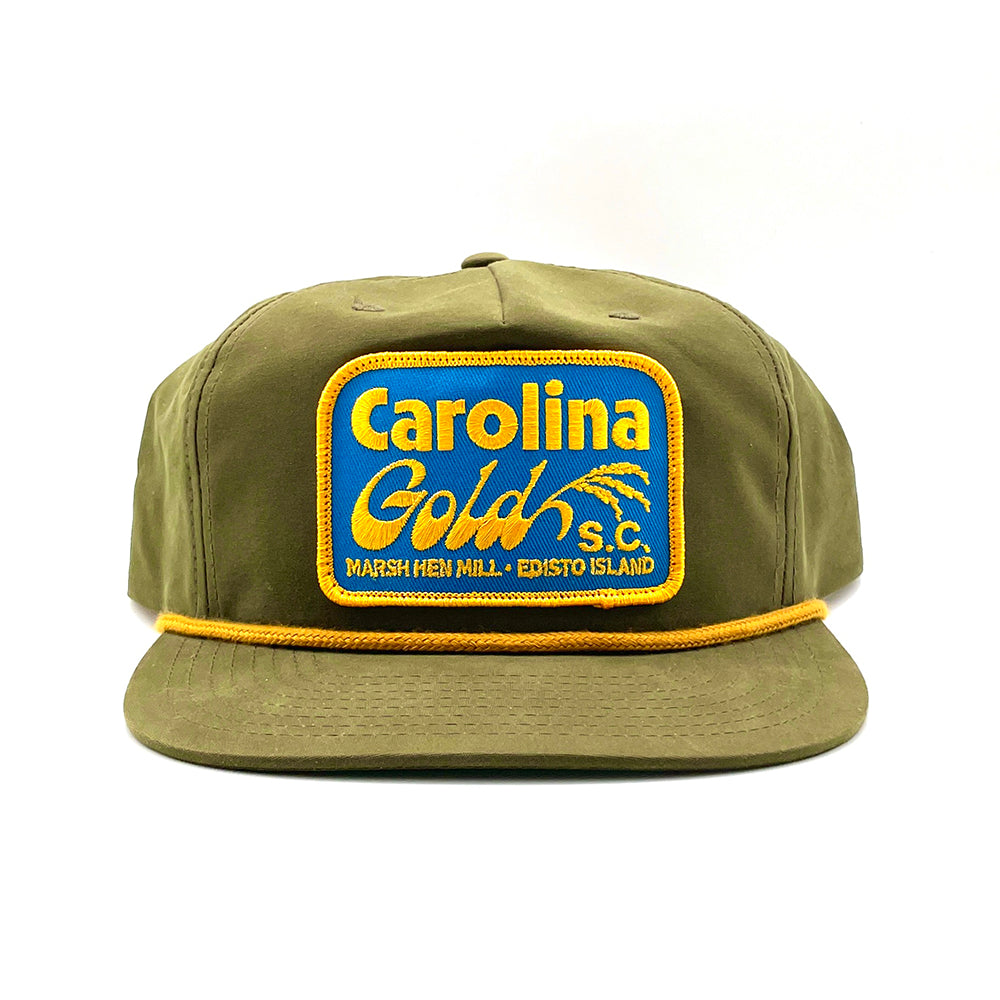 Hat 13 Green with Gold Rope Blue Carolina Gold Patch