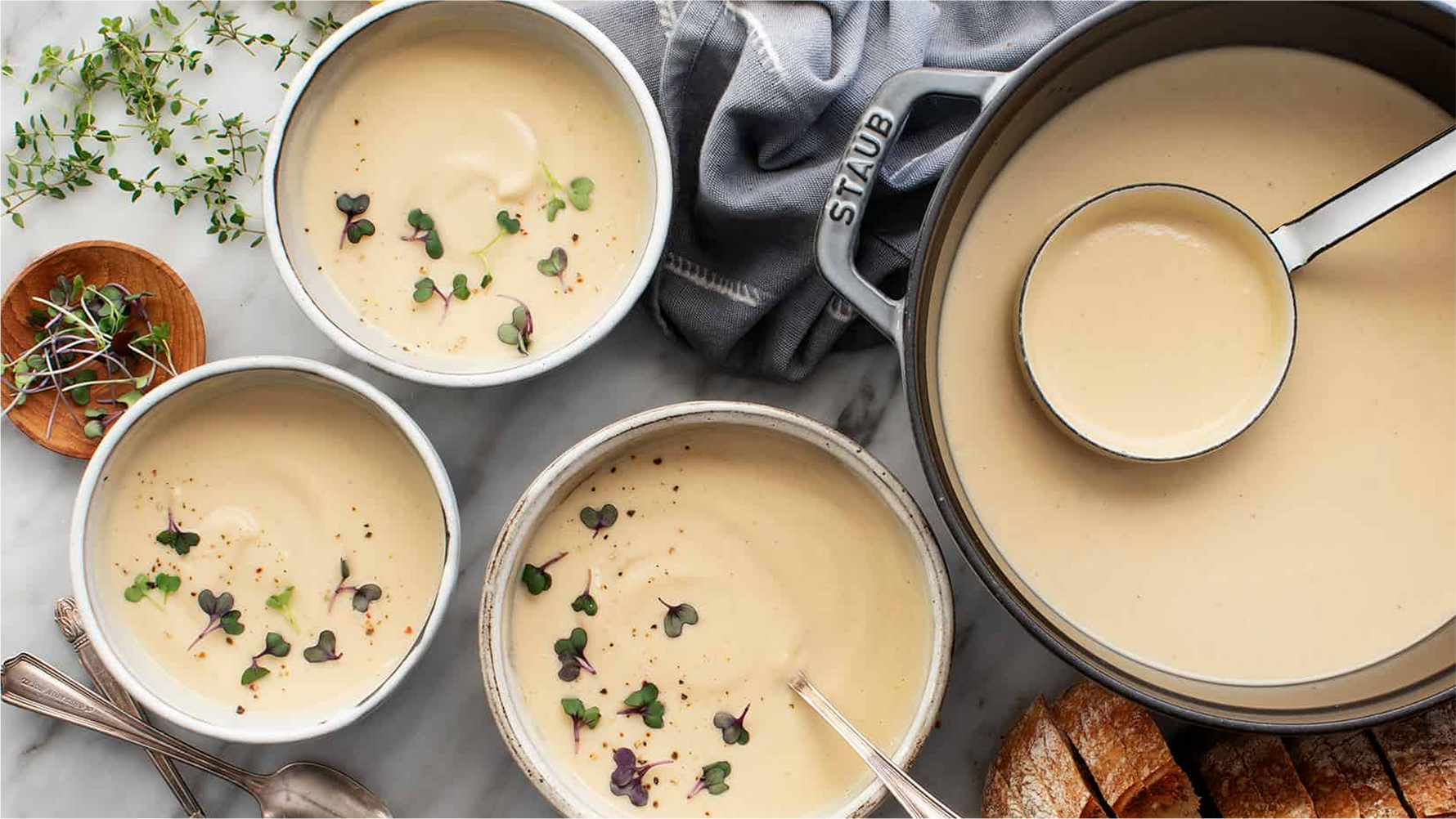 Warm Farro & Cauliflower Soup