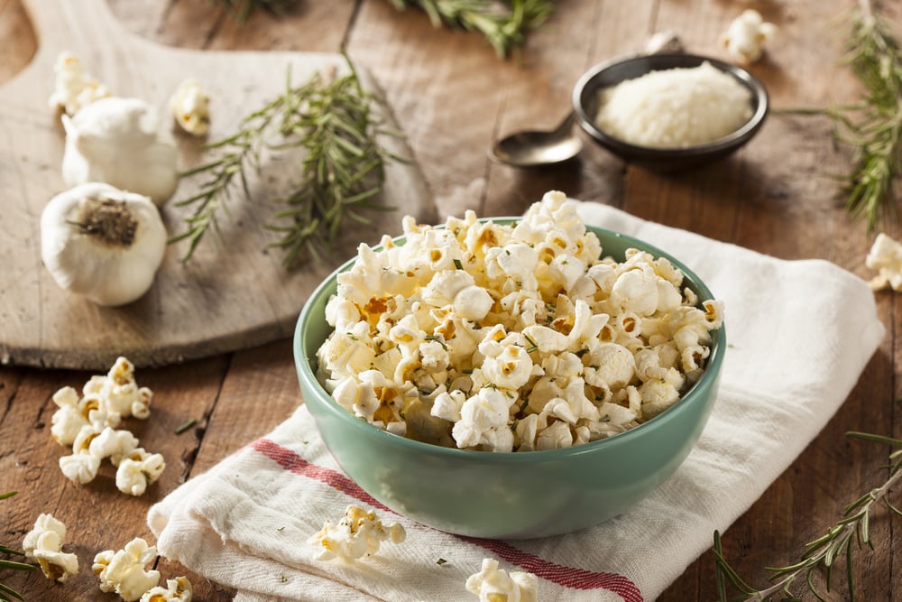 Rosemary Garlic Parmesan Popcorn