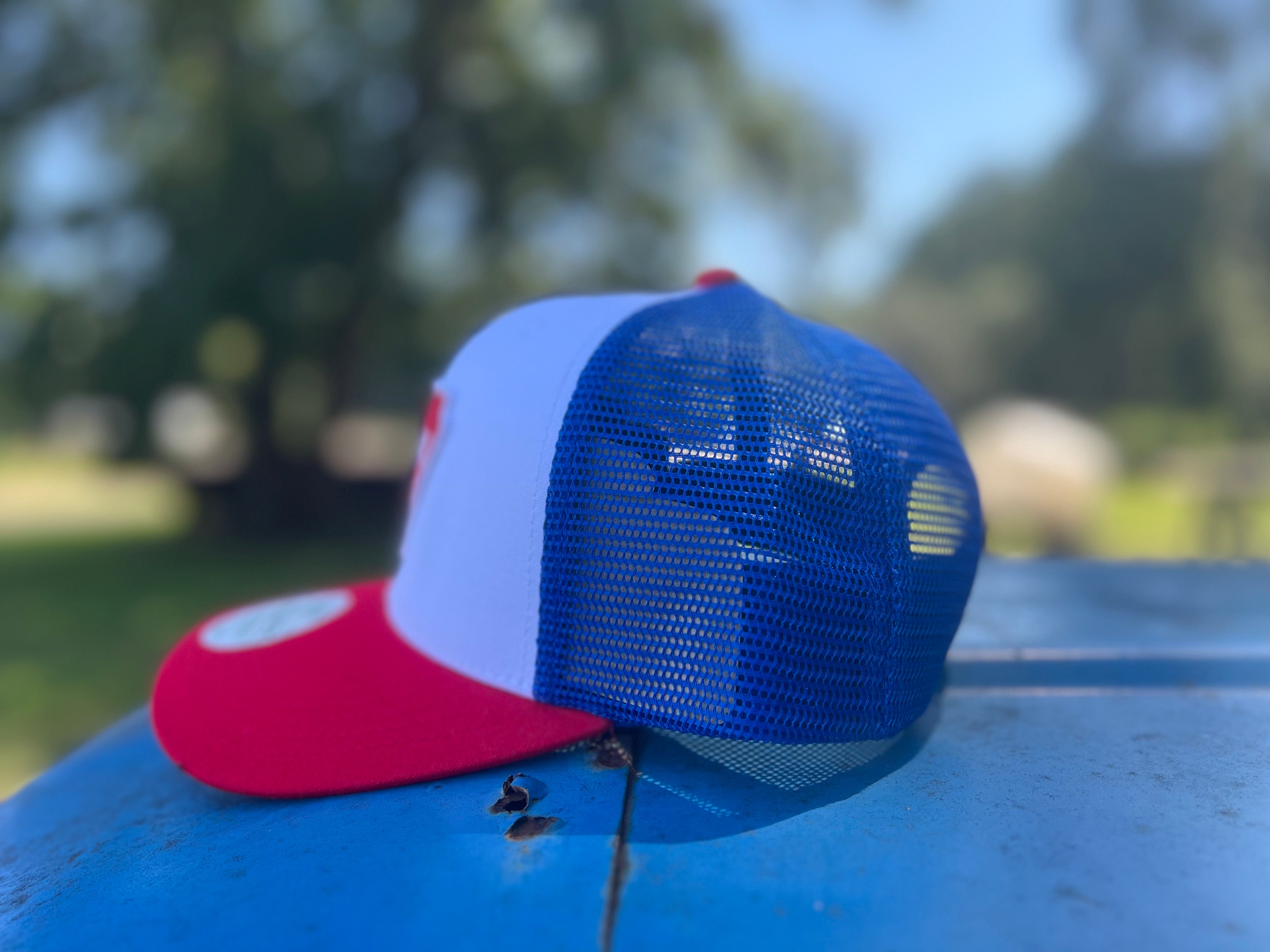 Red/White/Blue Shield Hat – Marsh Hen Mill