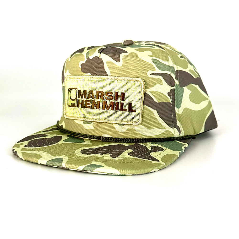 Hat 15 Field Camo with rope Marsh Hen Mill Patch