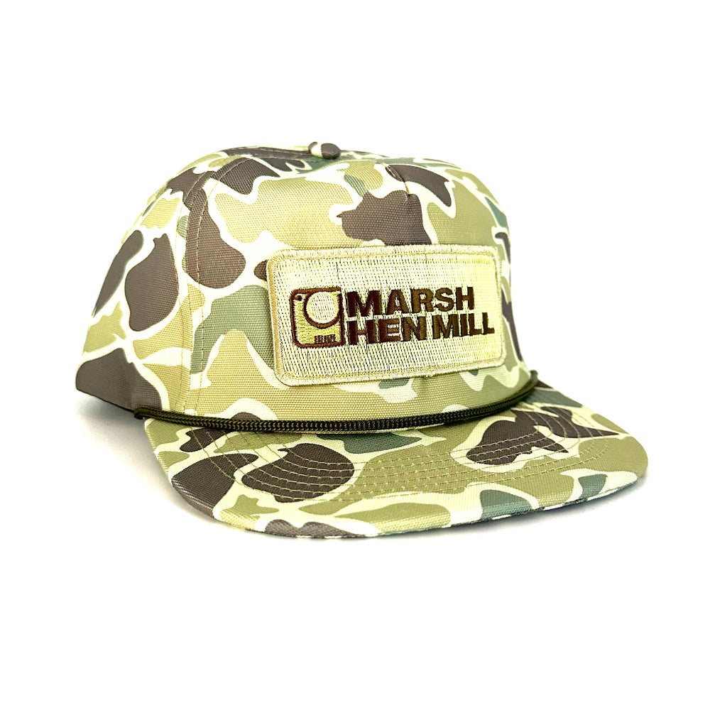 Hat 15 Field Camo with rope Marsh Hen Mill Patch
